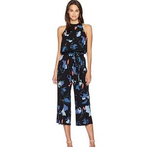 *donating 4/20 Black floral cropped jumpsuit NWOT